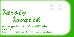 karoly kovalik business card